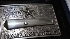 Nocona Silver Toned « Come and take it » Canon Belt Buckle 37103