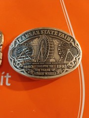 1992 -93 Kansas State Fair First Annual Rodeo Belt Buckle Horse Bronc Cowboy New