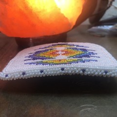 vintage NATIVE AMERICAN belt buckle BEADED handcraft NAVAJO indian western