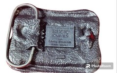 Belt Buckle Buck Knives Pewter Four Generations Smoky Mountain Knife Works