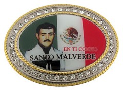 MALVERDE Belt Buckle Hecho en Sinaloa Mexican Flag Rodeo Western Cowboy Classic