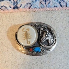 Scorpion Rodeo Belt Buckle Turquoise Coral HorseCowboy Country Western Wear
