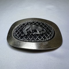 Reining Western Belt Buckle Rodeo Silver And Black