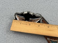 The Great American Buckle Co ENAMEL EAGLE 1243 Belt Buckle W/ Belt USA VTG 1983