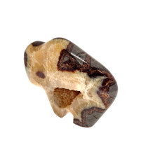 Large Polished Carved Septarian Nodule Crystal Calcite Buffalo Brass Belt Buckle