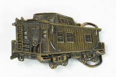 Vintage Railroad Caboose Belt Buckle Brass Train 1979 Chicago Limited Edition