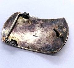 Southwest Signed Sterling Silver 925 Turquoise Shell Inlay Buckle