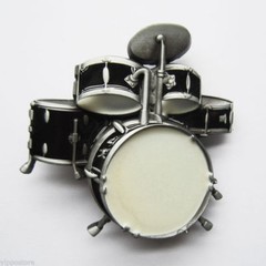 Drums Drum Kit Black Music Rock & Roll Metal Fashion Belt Buckle