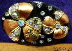 Great/Fun/Fashionable Belt Buckle Enameled Aurora Borealis Vintage Style