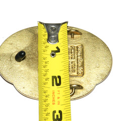 VINTAGE PSA ENGINES BRASS AND RED TURQUOISE DYNABUCKLE BELT BUCKLE VERY RARE!