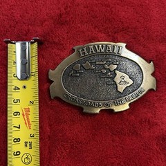 Hawaii Crossroads Pacific Metal Brass Belt Buckle The Aloha State VTG