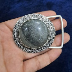 Belt Buckle Natural Fossil Coral Handmade Western Cowboy Gemstone Belt Fror Men