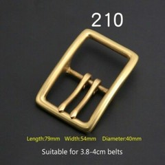 2Pcs Solid Brass Pin Buckle for Men Leather Belt Replacement Strap Accessory