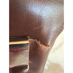 Vegan Leather Belt Pouch Brown Western Diamond Concho Clip On Holster Case