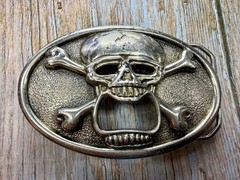 Creepy Skull Cross Bones Cosplay Gothic Punk Belt Buckle with Bottle Opener