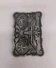 Western Legends Lone Star Long Horn Silver Tone Belt Buckle
