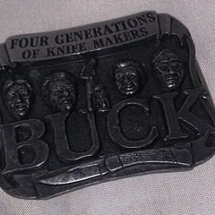 Vintage Belt Buckle Buck Knife Four Gen. of Knife Makers Smokey Mountain/u5a