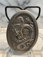 Silver Dragon Western Metal Belt Buckle for Men, Antique Finish