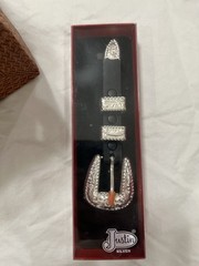 New Mens Justin Silver Ranger Belt Buckle Western Cowboy NIB