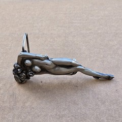 Belt Buckle Female Nude Metal Capt Hawks Sky Patrol & Novelty USA 1979 Vintage