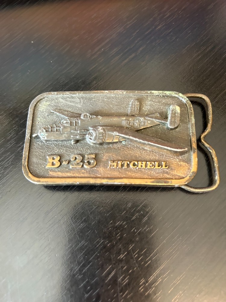 Vintage Collectible B-25 Mitchell Buckle Connection Collector Metal Belt Buckle