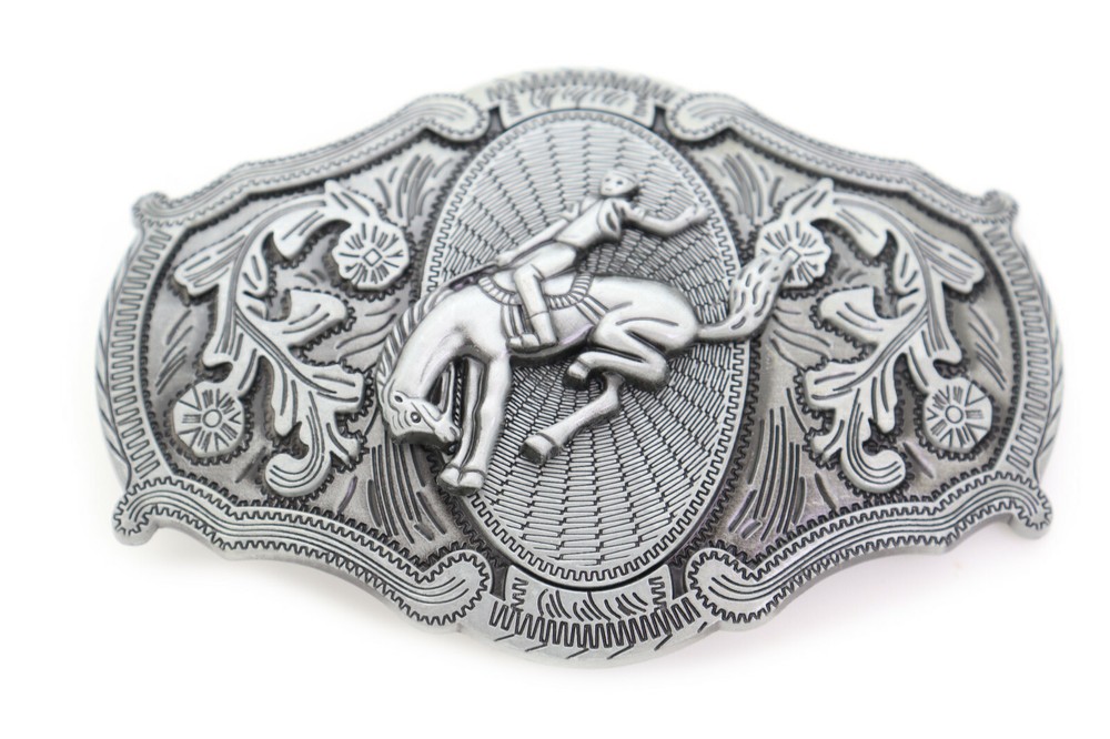 New Men Motorcycle Silver Metal Western Belt Buckle Rodeo Horse Cowboy Filigree