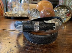 Alexander James Reid style Sterling Silver Belt Buckle Set NuBelt 38-41-1.3/8🦬✅