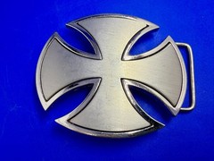 Maltese Celtic Iron Cross Gothic Punk Biker Vibe Cutout Outlined Belt Buckle