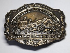 VINTAGE ARIZONA & NEW MEXICO EXPRESS CO WELL FARGO MINING COMPANY BELT BUCKLE