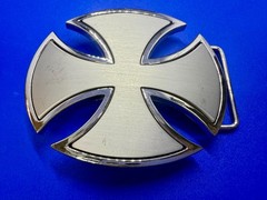 Maltese Celtic Iron Cross Gothic Punk Biker Silver Color Cutout Belt Buckle