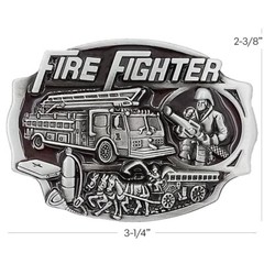 Fire Department Dept ENGINE TRUCK Belt Buckle Fire Fighter FD Red Cross