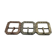 Vintage Hammered Copper Belt Buckle 38mm with Brass and Copper for Leather Strap