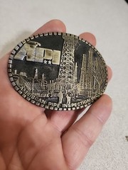 Vtg 1977 AMERICAN PIPE INSPECTION INC. Belt Buckle By MAGICAST USA