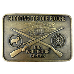 NEW NRA WHITTINGTON CENTER BELT BUCKLE Shooting Future Raton NM Hunting Rifle