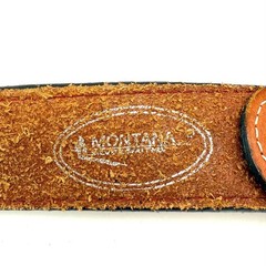 Montana Silversmiths Western Belt 32&Prime; Tooled Leather Cowhide Studs Statement