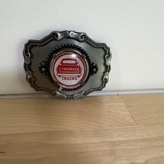 Studebaker Trucks Automotive Metal Belt Buckle Silver Red Black White Men Clamp