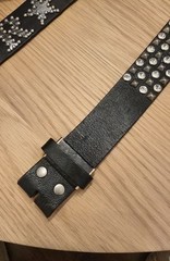DIABLO ディアブロ Diavlo JAPAN Pierced Studded Rhinestone Black Leather Belt