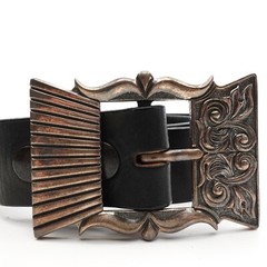 King Baby Engraved Scroll Garrison Concho Buckle Size 34 Silver .925