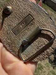 Hollywood Stuntmen Oval Metal Western Belt Buckle Bronze Antique Finish 1.5in