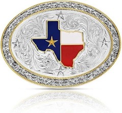 Montana Silversmiths Belt Buckle Lone Star Pride Silver Gold A1082P
