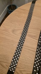 DIABLO ディアブロ Diavlo JAPAN Pierced Studded Rhinestone Black Leather Belt