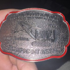 Historical Construction Equipment Show Belt Buckle Limited Edition Embossed 1995
