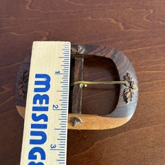 Vintage Hand Carved Wood Belt Buckle Belt Unisex Hippie Dude Chick