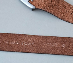 Armani Jeans Casual Belt Mens Sz 37&Prime;-41&Prime; Rough Distressed Leather 1.7&Prime; Brown