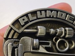 PROFESSIONAL PLUMBER PIPE WRENCH Metal Belt Buckle