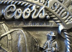 Coors National Western Stock Show Belt Buckle 1998 Draft Horse Pull Show 125 Anv