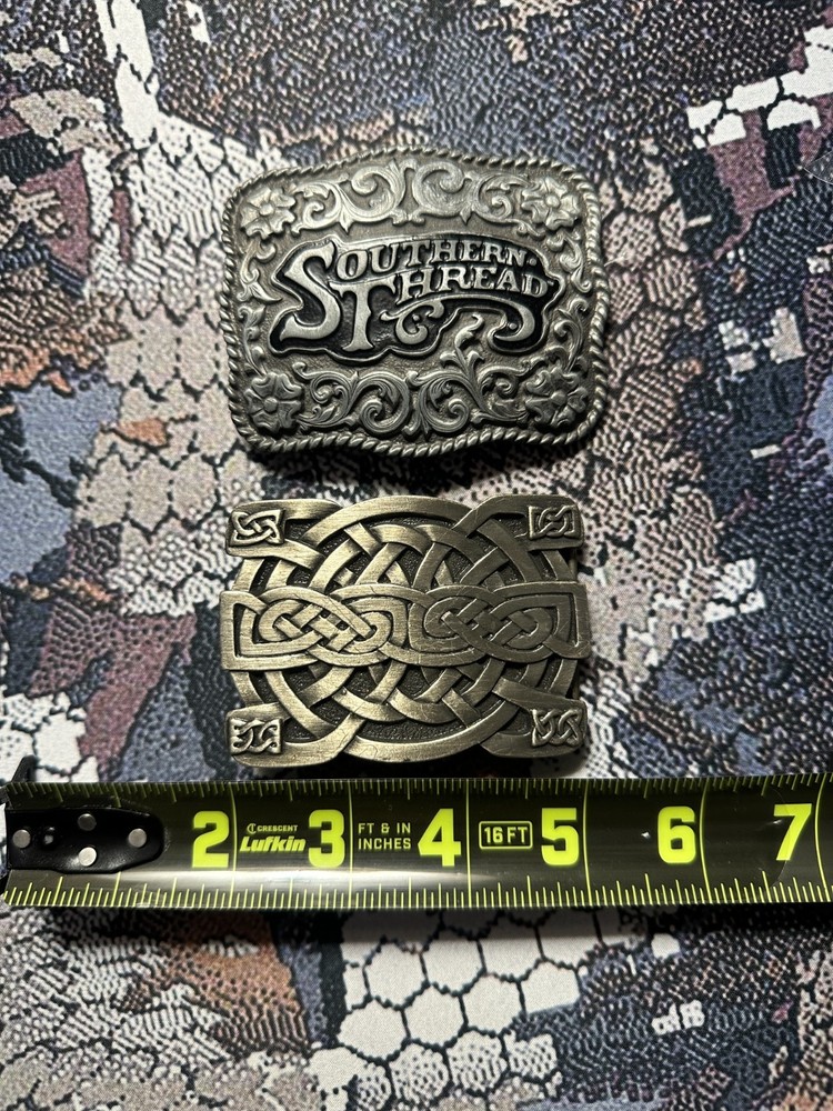 Bergamot Celtic Cross Knot V-258 & Southern Thread Metal Belt Buckles Free Ship