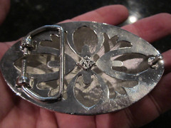 FOOTBALL THEME BELT BUCKLE COVERED IN SPARKLING CRYSTALS HEAVY GW-17