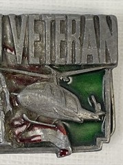 Vietnam Veteran Belt Buckle Enamel 1983 Bergamot Made In USA Preowned