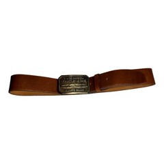 Vintage Solid Brass Belt Buckle and Raw Hide Leather Belt Limited Edition Borax